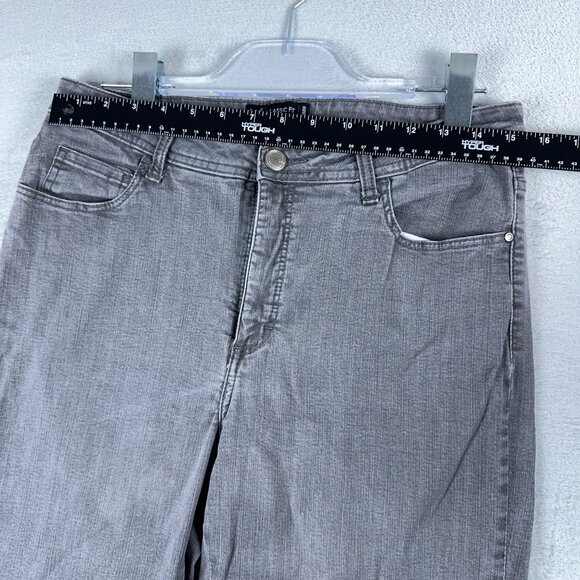 Lee Jeans Womens Size 12S Straight Leg Classic Fit Embroidered Back Pockets Gray - Picture 6 of 10